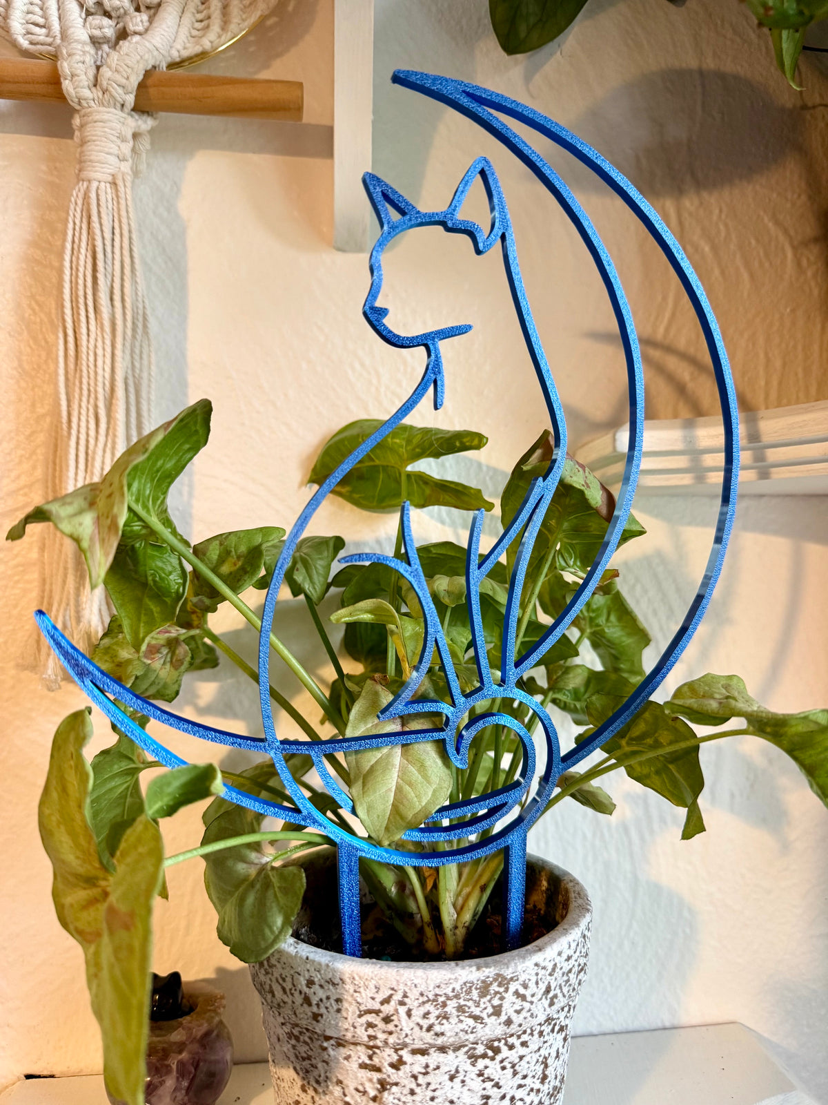Cat Silhouette on Moon Trellis