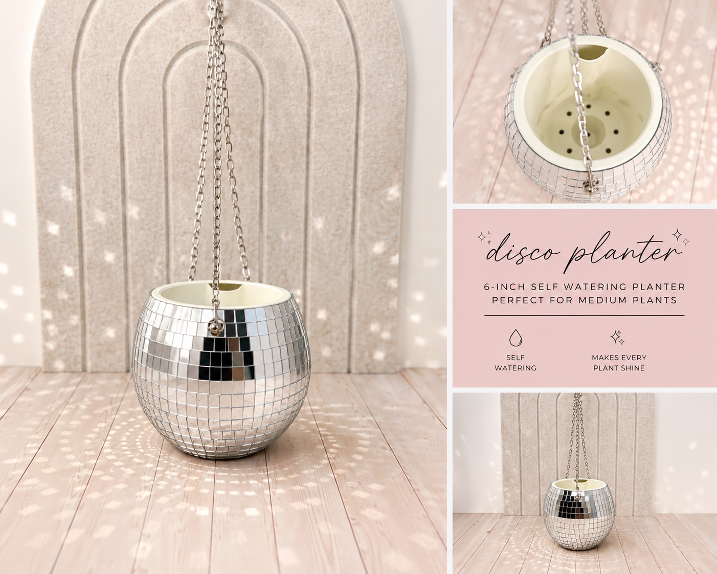 Disco Ball Planter - 6 Inch