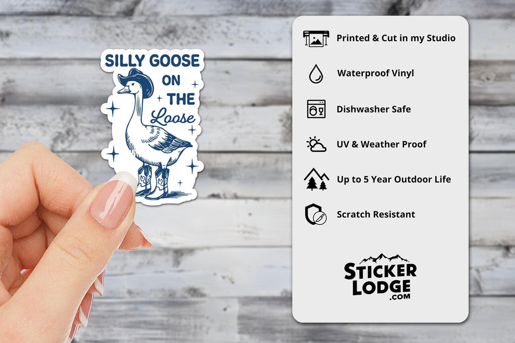 Silly Goose On The Loose Vinyl Sticker