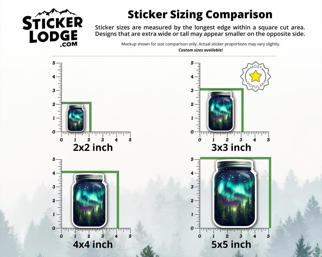 Northern Lights in a Jar Vinyl Sticker