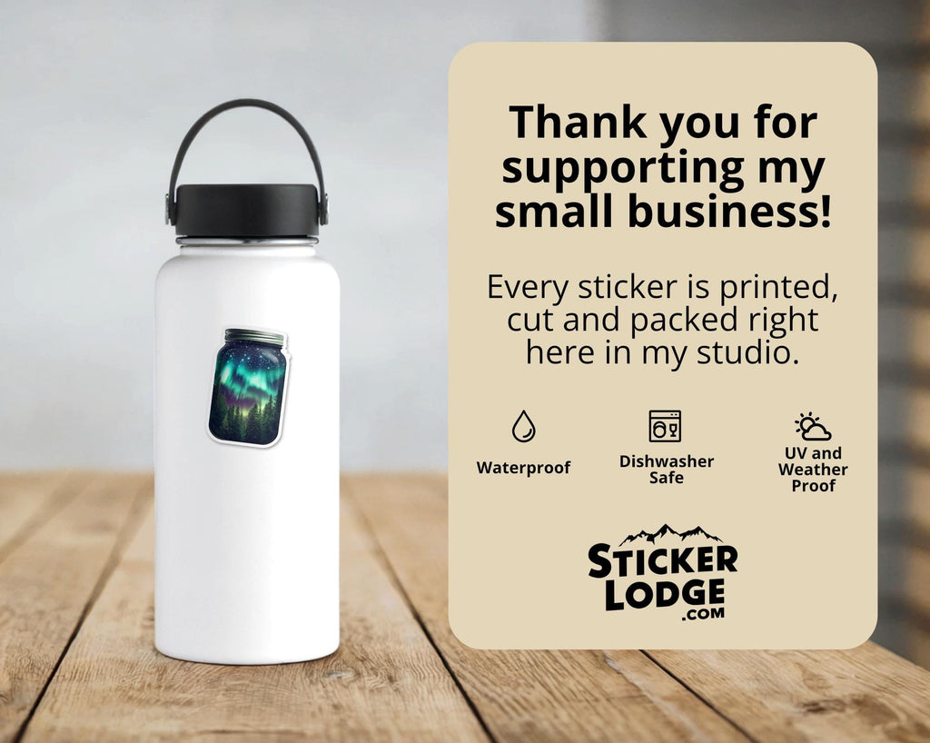 Northern Lights in a Jar Vinyl Sticker