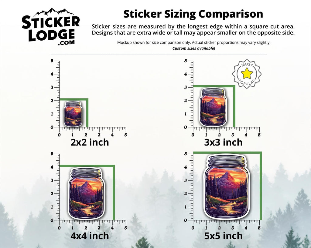Sunset Mountain Escape Vinyl Sticker